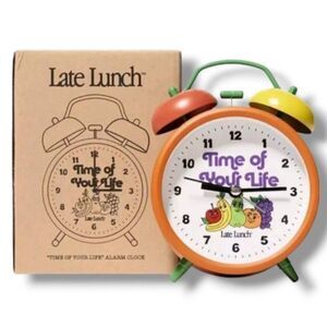 Late Lunch Presents “Time Of Your Life” Alarm Clock Multicolor Colorful New NIB